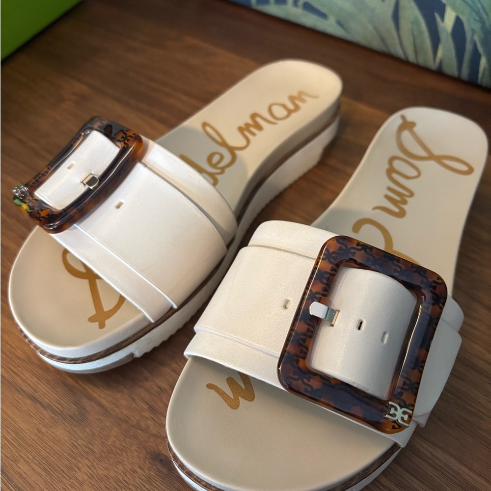 Sam Edelman Ariane Slide Sandals with Tortoise Buckle